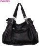 Skillful design black shoulder bag leather V80029