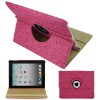 Skque pink 360 Degree Rotating Stand Leather Case for iPad 2