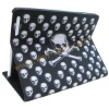 Skull Design Leather Cover Case Surface For apple ipad 2