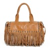 Skulls Fashion Real Genuine Leather Tote Shoulder Bag Fringe Hobo Handbag [DG025]