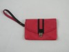 Slide lock red black two colour fashion handbag