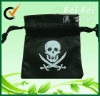 Small black pouch with cotton rope nonwoven drawstring bag