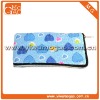 Small blue polyester zipper women shiny toiletry pouch bag