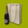 Small natural canvas carrier with gusset