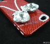 Snake Skin Hard Case with Diamond Decoration. Diamond Luxury Case for iPhone 4