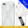 Snap-on Keel Case Plastic & TPU Hybrid Case for iPhone 4 - White