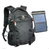 Soft flexible amorphous silicon solar backpack for charging mobile phone