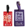 Soft pvc luggage tag with embossed and printed logos