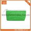 Soild colour green toiletry zipper portable mesh cosmetic pouch