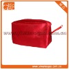 Soild colour small nylon red wrist ziplock toiletry cosmetic pouch