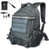 Solar backpack for charging mobile phone, with soft flexible amorphous silicon solar panel