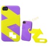 Special Purple & Yellow Z Hard Case Protector Plastic Cover For iPhone 4