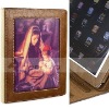 Special design canvas & gneuine leather case for Apple ipad 2 sleeve (OEM)--Hot selling!!!