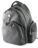 Sport leisure black nylon computer backpack