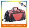 Sports duffle bag with drawstring mesh pocket