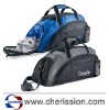 Sports duffle bag with shoes pocket