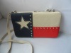 Star Embed Rivets Women Purse flat clutch wallet with strap new style stud purse