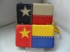 Star pattern flat clutch wallet with strap new style stud purse