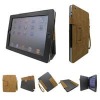 Strap style PU Magnetic leather case cover for ipad 2 with sleep and wake up function/ /looks like denim fabric