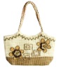 Straw bag with flower