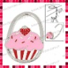 Strawberry Decor Tricolor Cake Pattern Padlock Handbag Hook/Purse Hanger