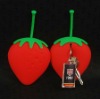 Strawberry Silicone keychains with Shenzhen direct factory