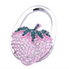 Strawberry handbag hook with rhinestone