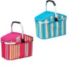 Stripe Collapsible picnic cooler basket for 2 persons camping