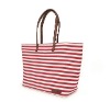 Stripe canvas zipper fashion ladies handbag