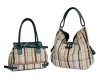 Stripe cotton fabric handbag