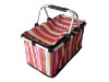 Stripe superior quality metallic foldable cooler picnic basket/bags