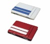 Striped PU magic wallet