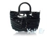 Striped black noble women handbag