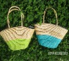 Stripes straw beach bag