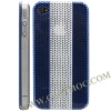 Strips Plastic Hard Case Shell for iPhone 4(blue)