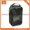 Stunning small clutch black travel PU toiletry cosmetic case with double zipper