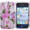Stylish Flower Design Two Sides Plastic Hard Case for iPhone 4S/iPhone 4