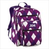 Stylish Purple And White Checked Girls Backpack