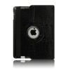 Stylish black crocodile pu case for ipad 2