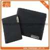 Stylish black leather mens card holder money clip wallet
