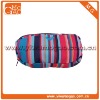 Stylish colourful stripe canvas zipper closure cute clutch fashion lady cosmetic bag