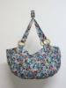 Stylish lady cotton floral print hobo bag