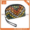 Stylish leisure small colourful wrist travel ziplock star printing cosmetic pouch with mirror