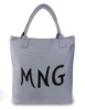 Stylish plain grey canvas tote bag