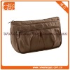Stylish small clutch polyester ziplock brown travel cosmetic pouch