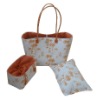 Summer amorous feelings wheat straw beach bag set