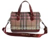 Summer hot! Plaid Printed PU coated shoulder bag fashion ladies handbags 2012
