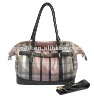 Summer hot! Plaid Printed PU with Belt lock shoulder bags fashion ladies handbags 2012