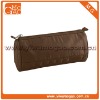 Sumptuous small brown toiletry zipper polyester pouch bag