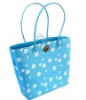 Sun's spot series-bright blue wheat straw beach bag